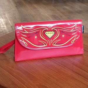 Shiny RED Sourpuss purse, perfect for VLV, Pinup,